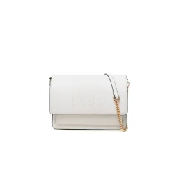 Borsa a tracolla logo stampato celeste