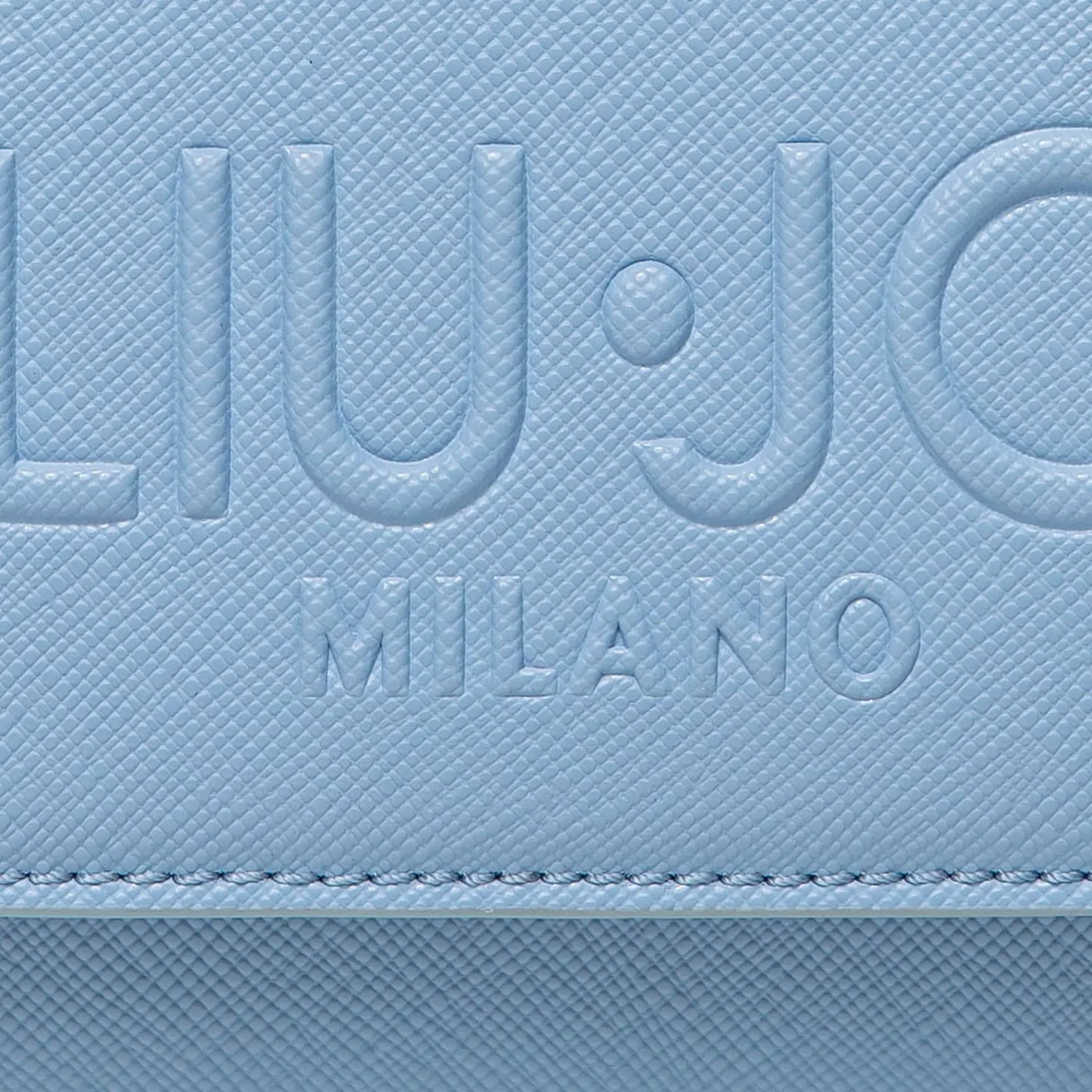 Borsa a tracolla logo stampato celeste