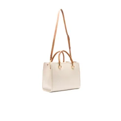Borsa bauletto bottolato crema/beige
