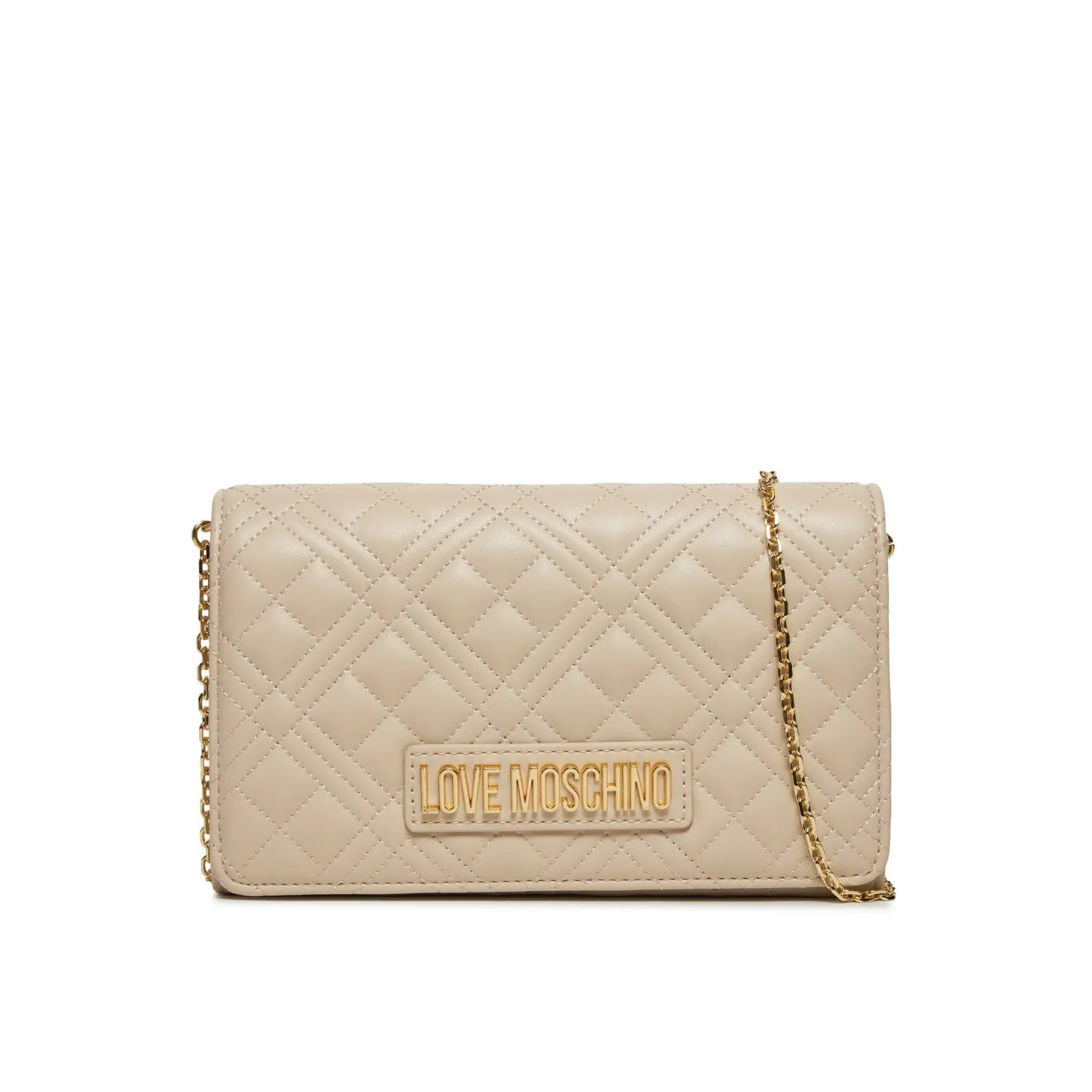 Borsa clutch Quiltedcon tracolla beige