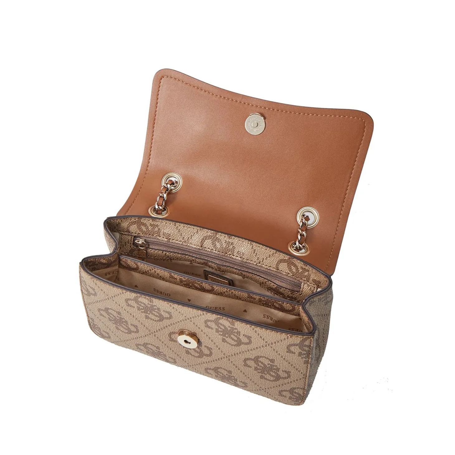 Borsa flap convertible Izzy logo latte