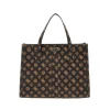 Borsa tote compartment Silvana logo moka