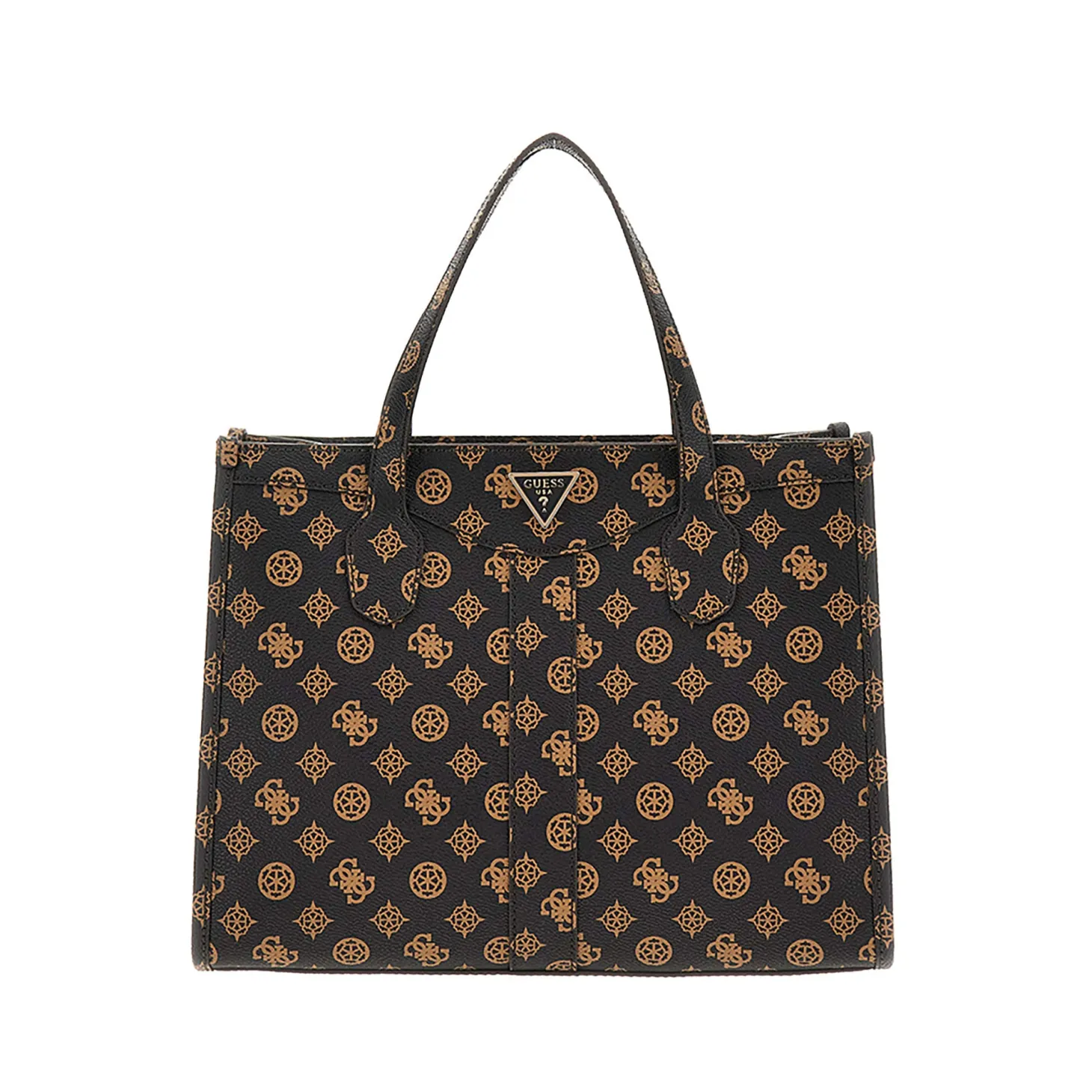 Borsa tote compartment Silvana logo moka