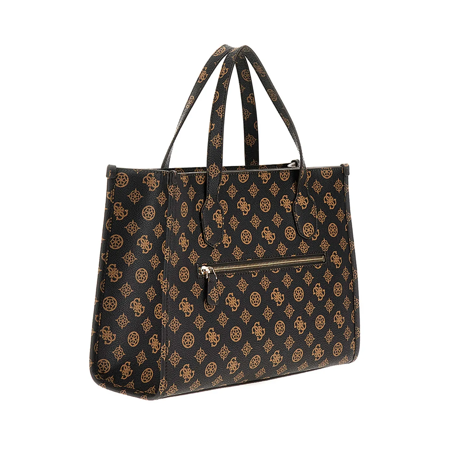 Borsa tote compartment Silvana logo moka