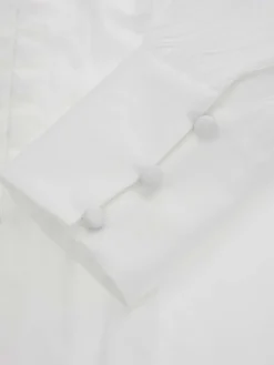 Camicia a maniche lunghe plissettate amara bianco