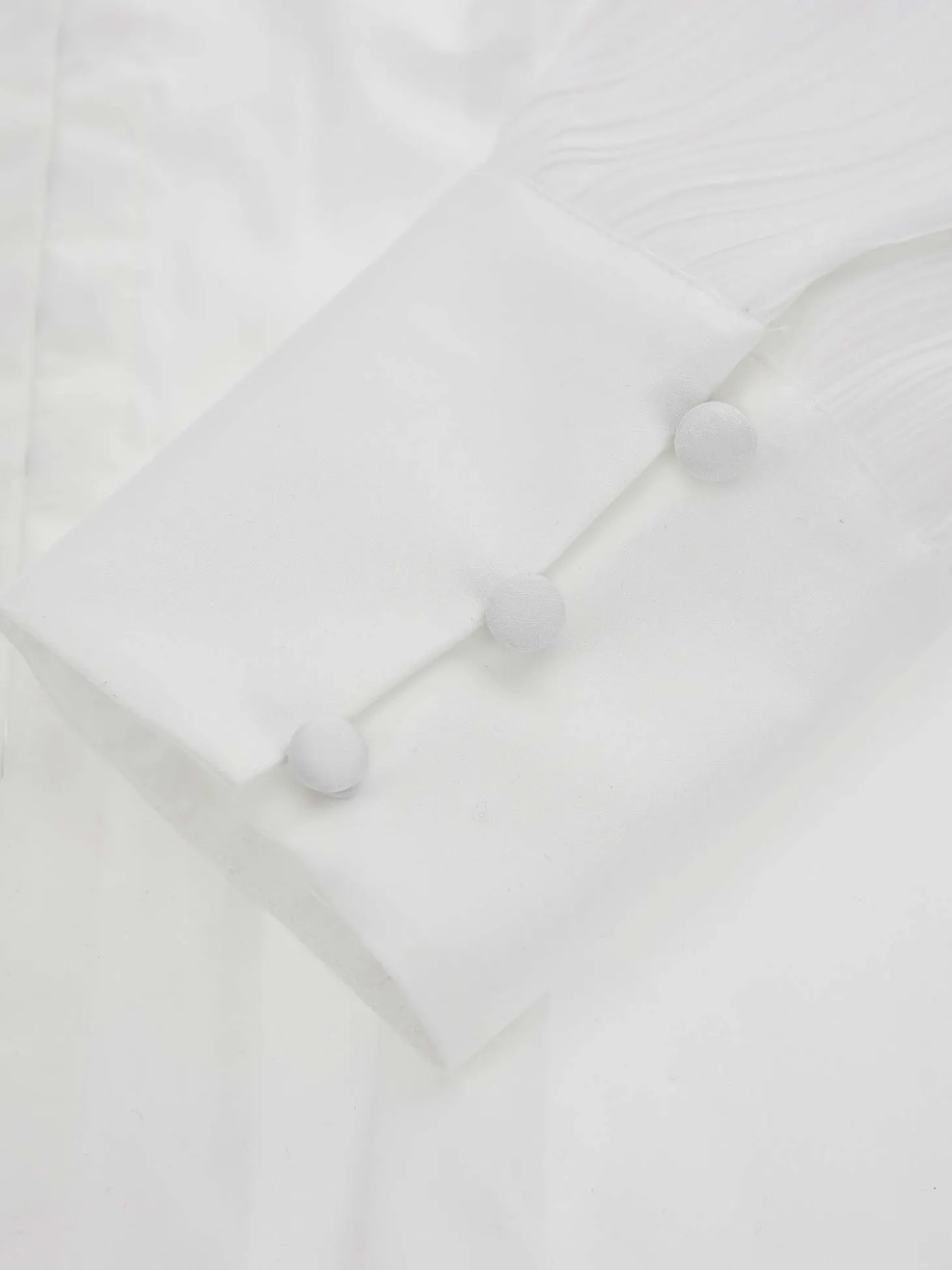 Camicia a maniche lunghe plissettate amara bianco