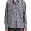 Camicia a righe con tasca bianco/nero
