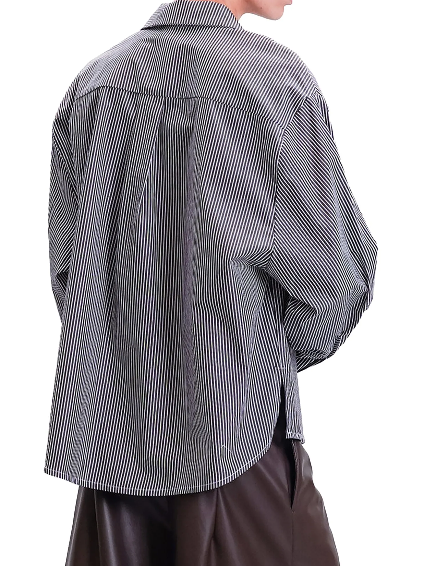Camicia a righe con tasca bianco/nero