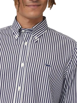 Camicia a righe verticali blu