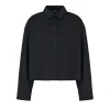 Camicia con dettaglio plissettato posteriore nero