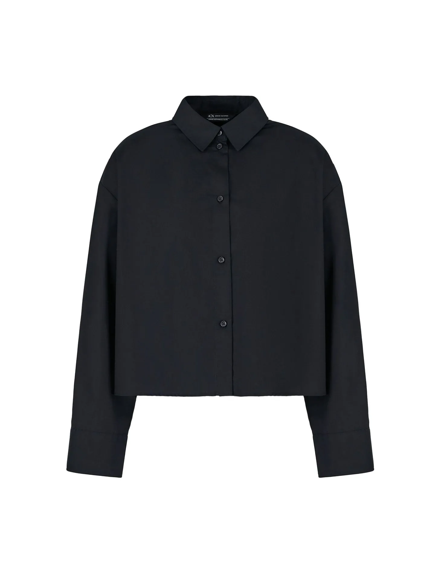 Camicia con dettaglio plissettato posteriore nero