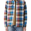 Camicia con motivo geometrico blu multi