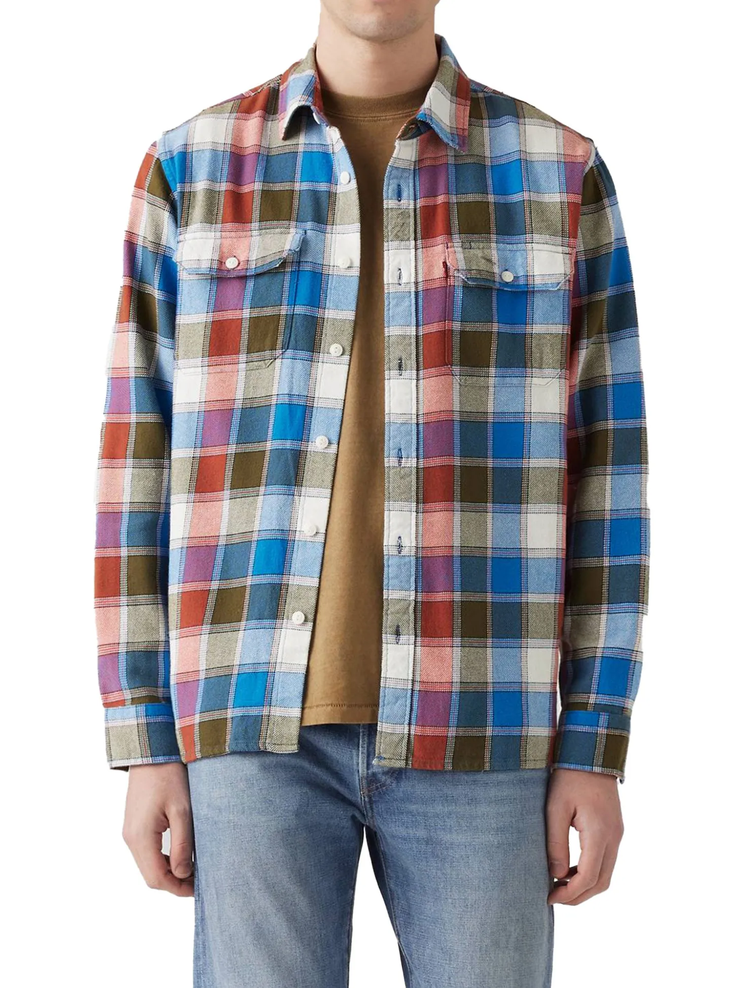 Camicia con motivo geometrico blu multi