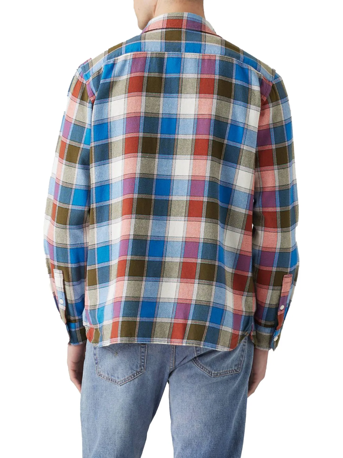 Camicia con motivo geometrico blu multi