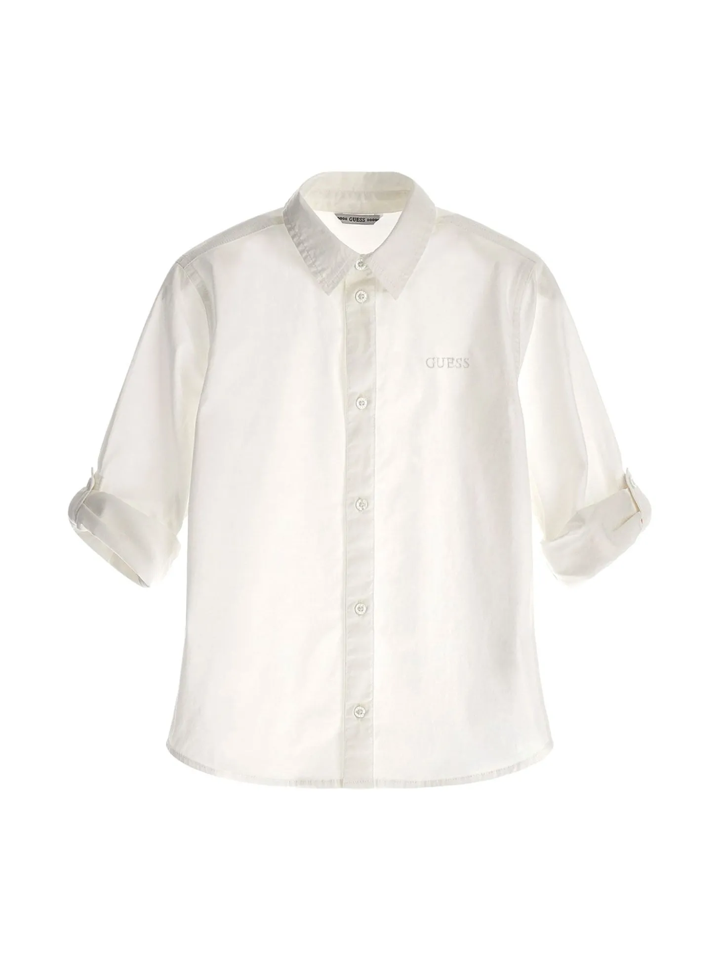 Camicia con ricamo logo frontale bianco