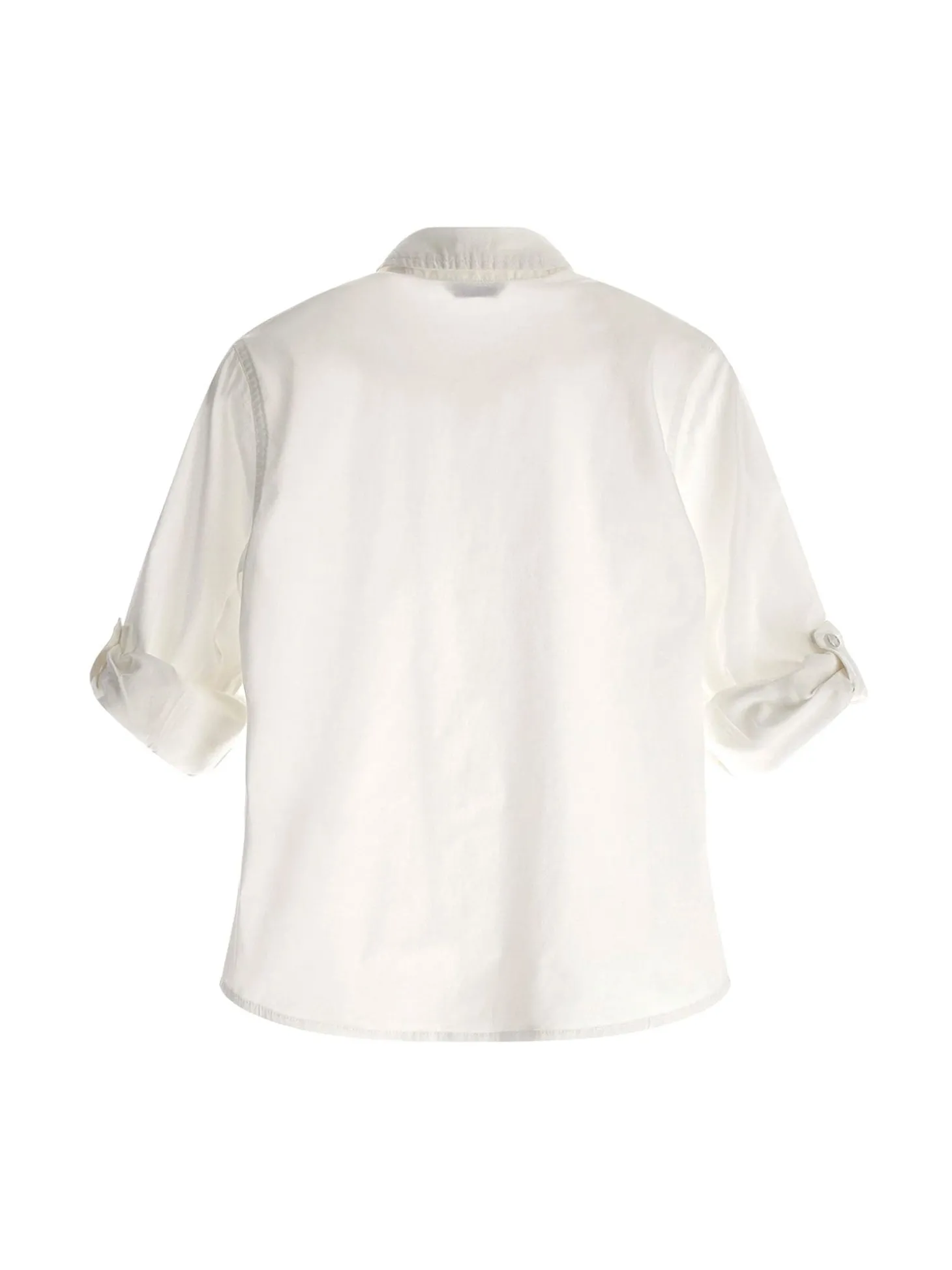 Camicia con ricamo logo frontale bianco