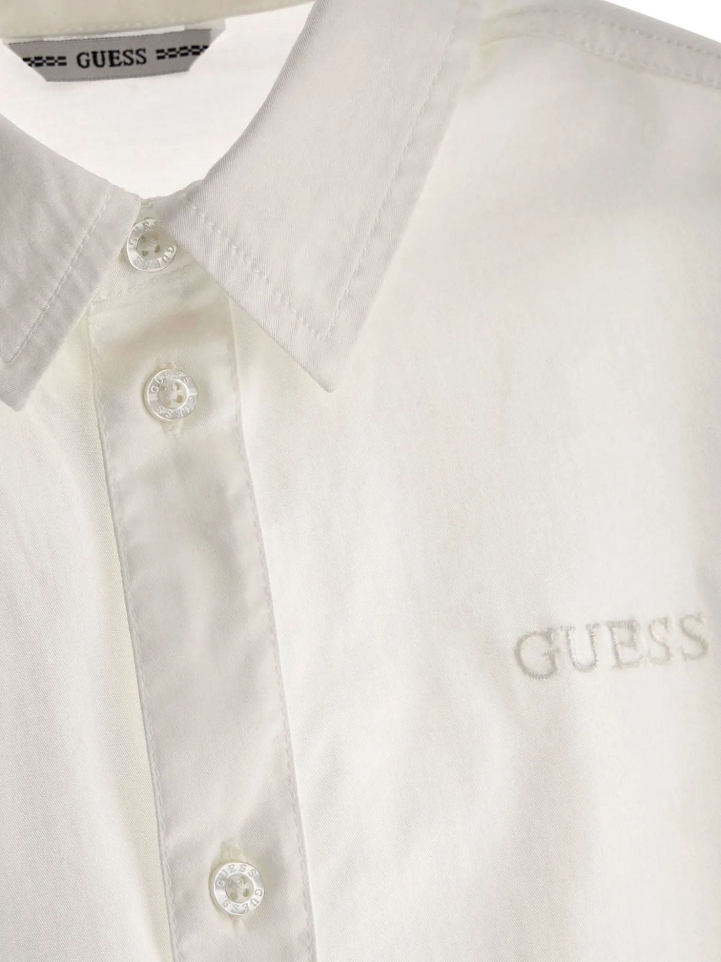 Camicia con ricamo logo frontale bianco