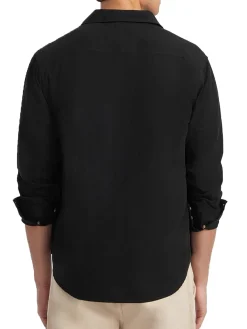Camicia con tasche a manica lunga nero