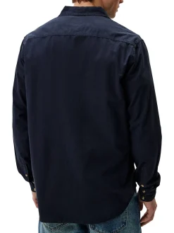 Camicia con tasche a manica lunga blu