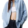 Camicia di jeans oversize denim chiaro