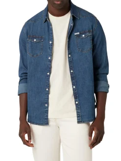 Camicia di jeans slim fit in denim blu