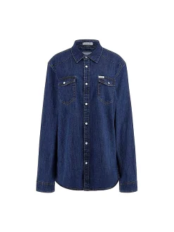 Camicia di jeans slim fit in denim blu