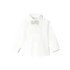 Camicia elegante con papillon bianco
