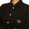 Camicia in denim a maniche lunghe con logo nero
