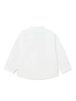 Camicia lino collo coreana neonato bianco
