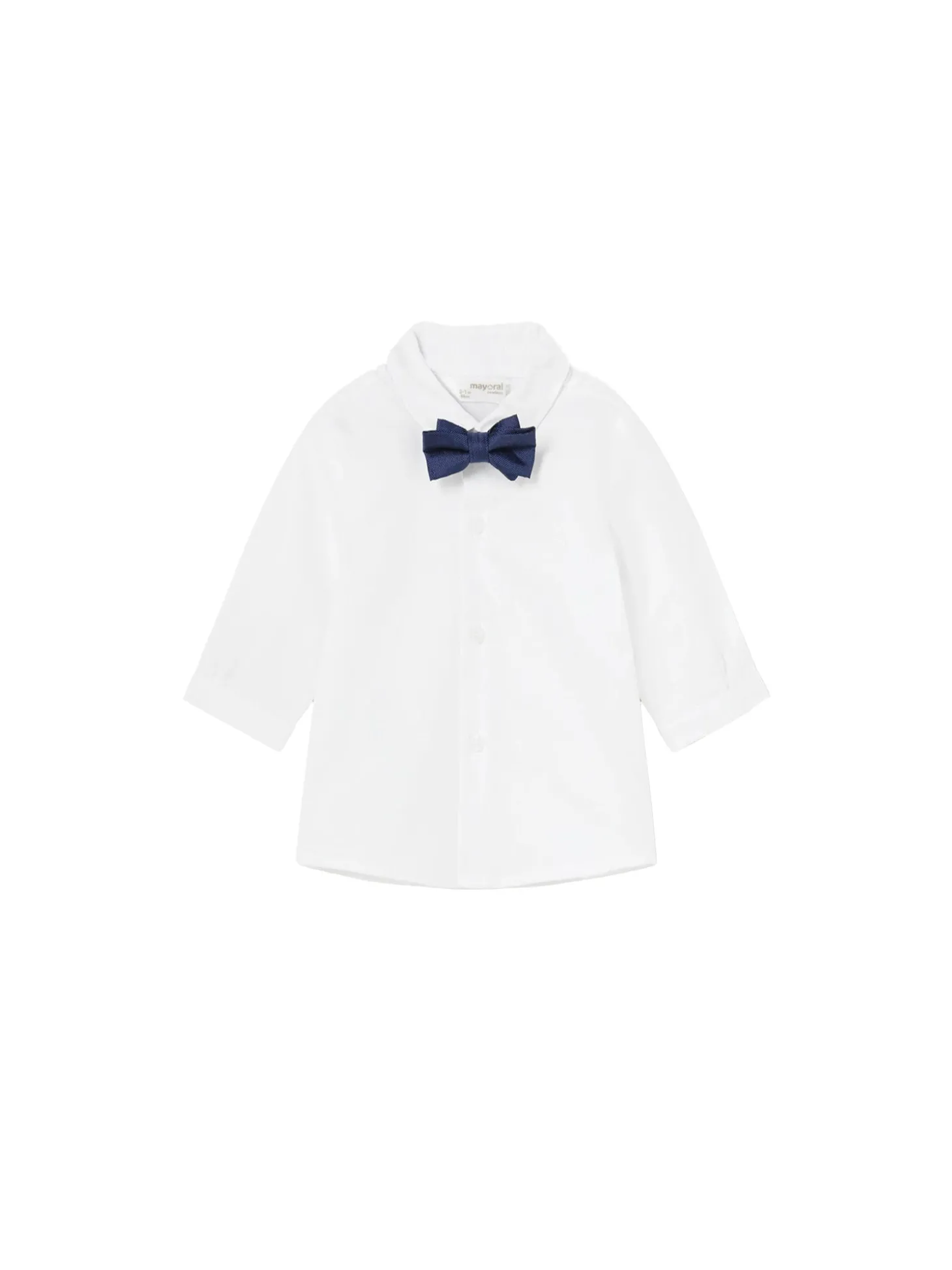 Camicia manica lunga con papillon bianco