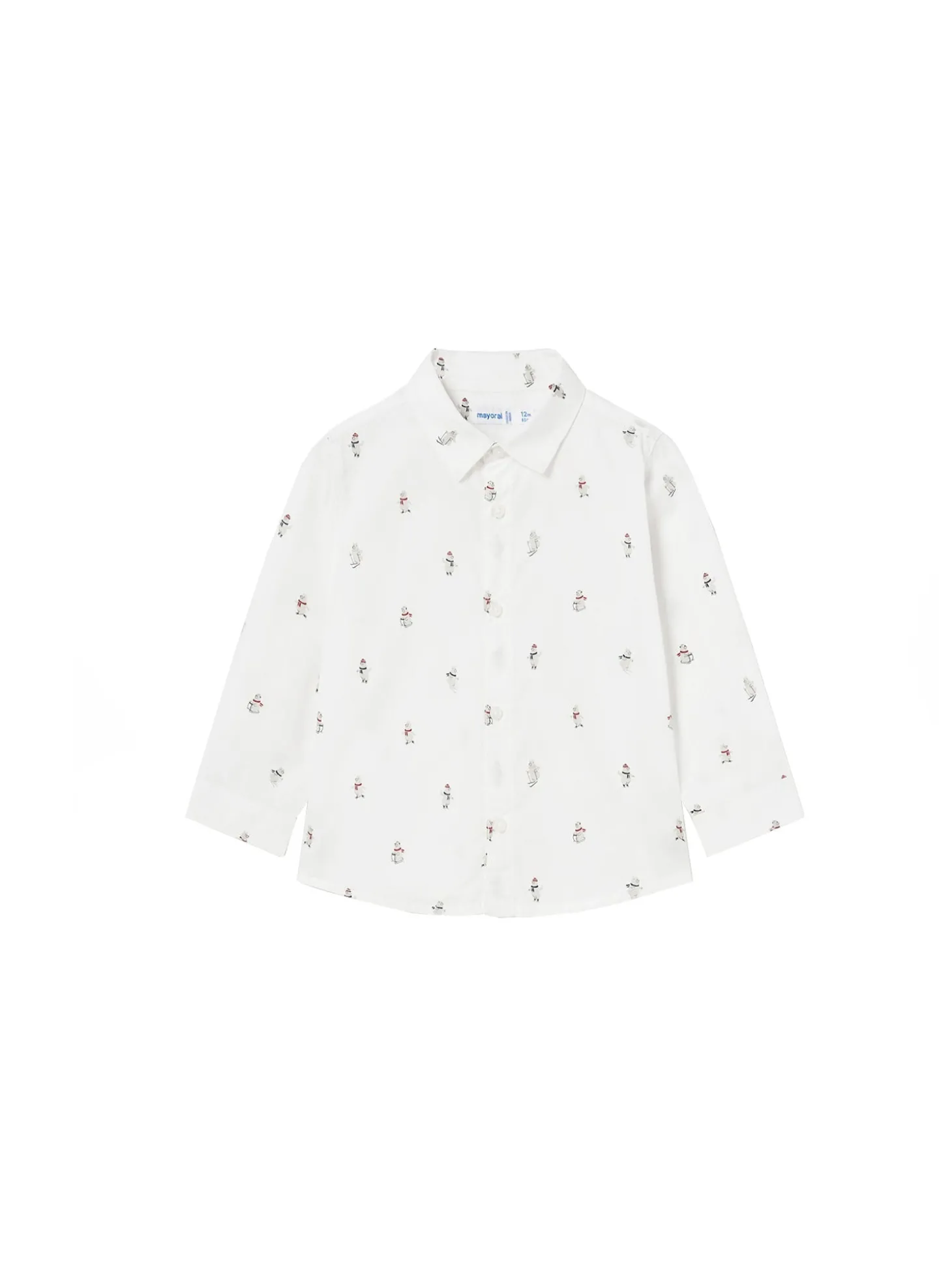 Camicia manica lunga in cotone fantasia orsi