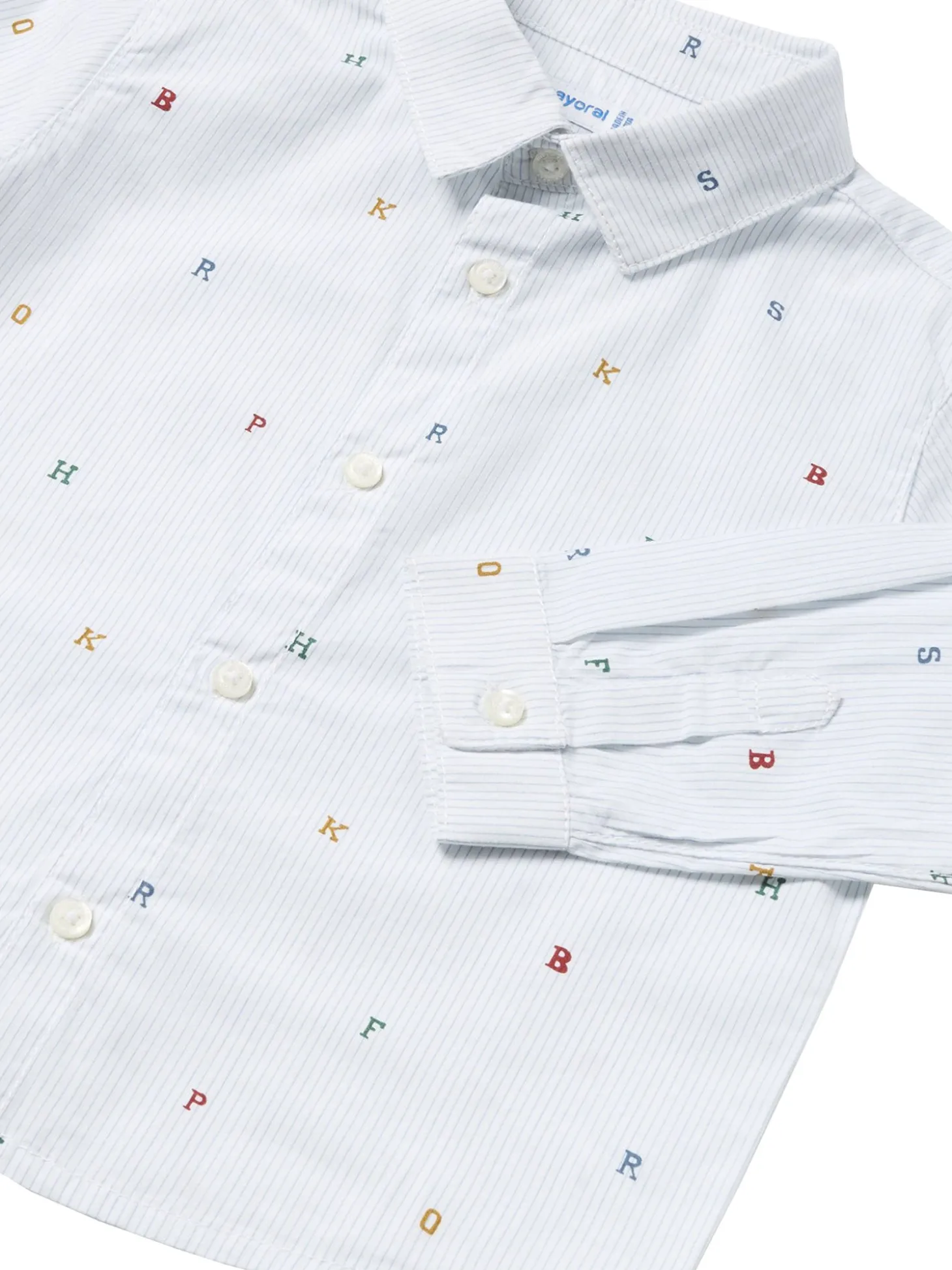 Camicia manica lunga in cotone lettering
