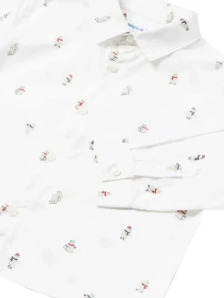 Camicia manica lunga in cotone fantasia orsi