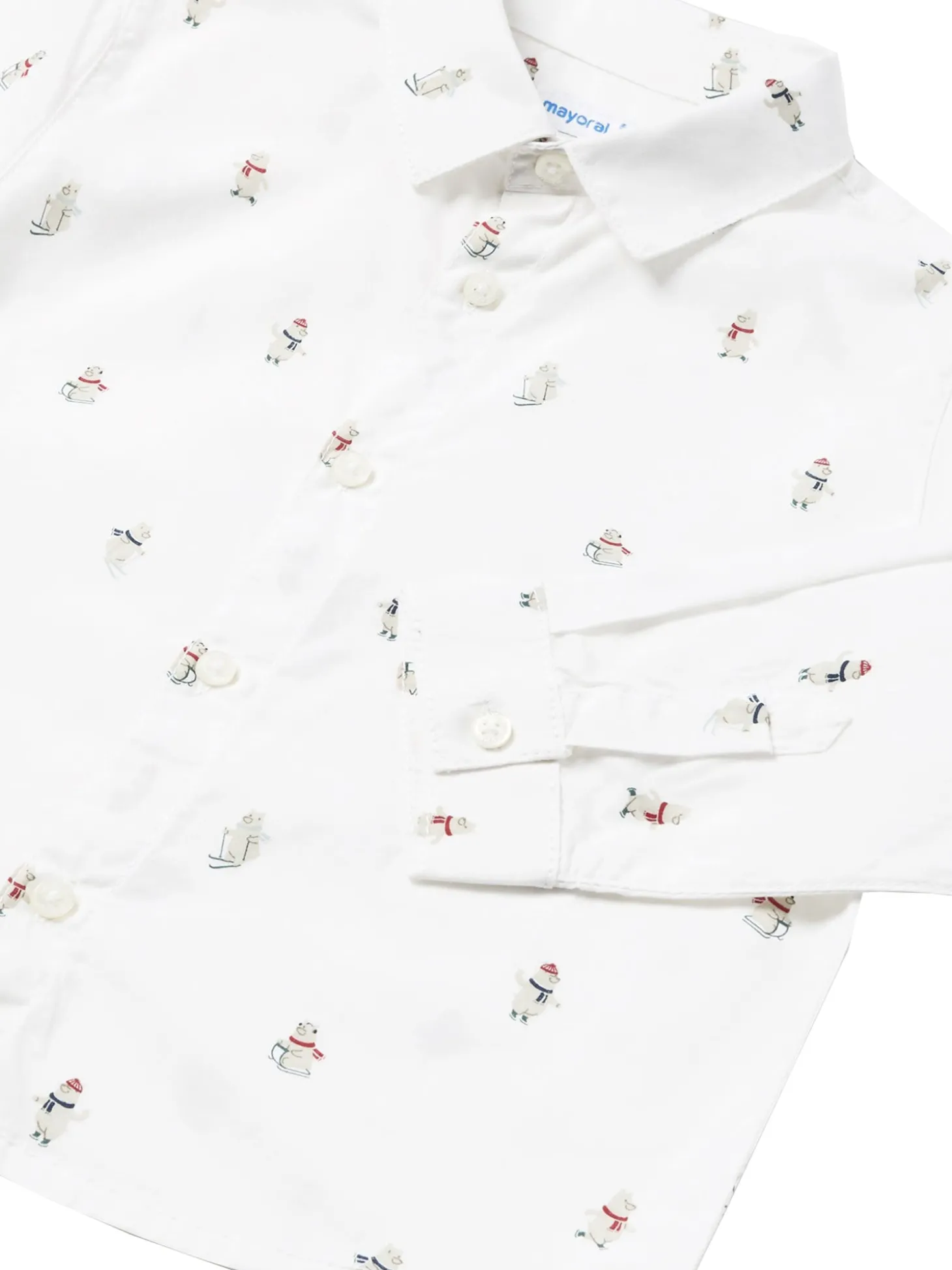 Camicia manica lunga in cotone fantasia orsi
