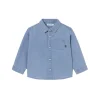 Camicia manica lunga in jeans denim medio