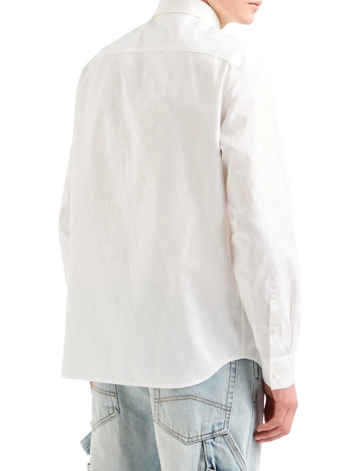 Camicia manica lunga logo all over bianco
