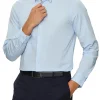 Camicia manica lunga slim popeline celeste