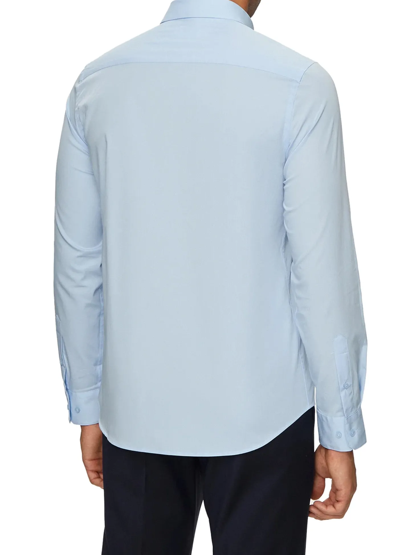 Camicia manica lunga slim popeline celeste