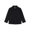 Camicia manica lunga strutturata nero