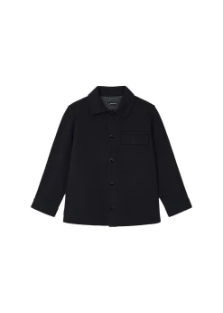 Camicia manica lunga strutturata nero