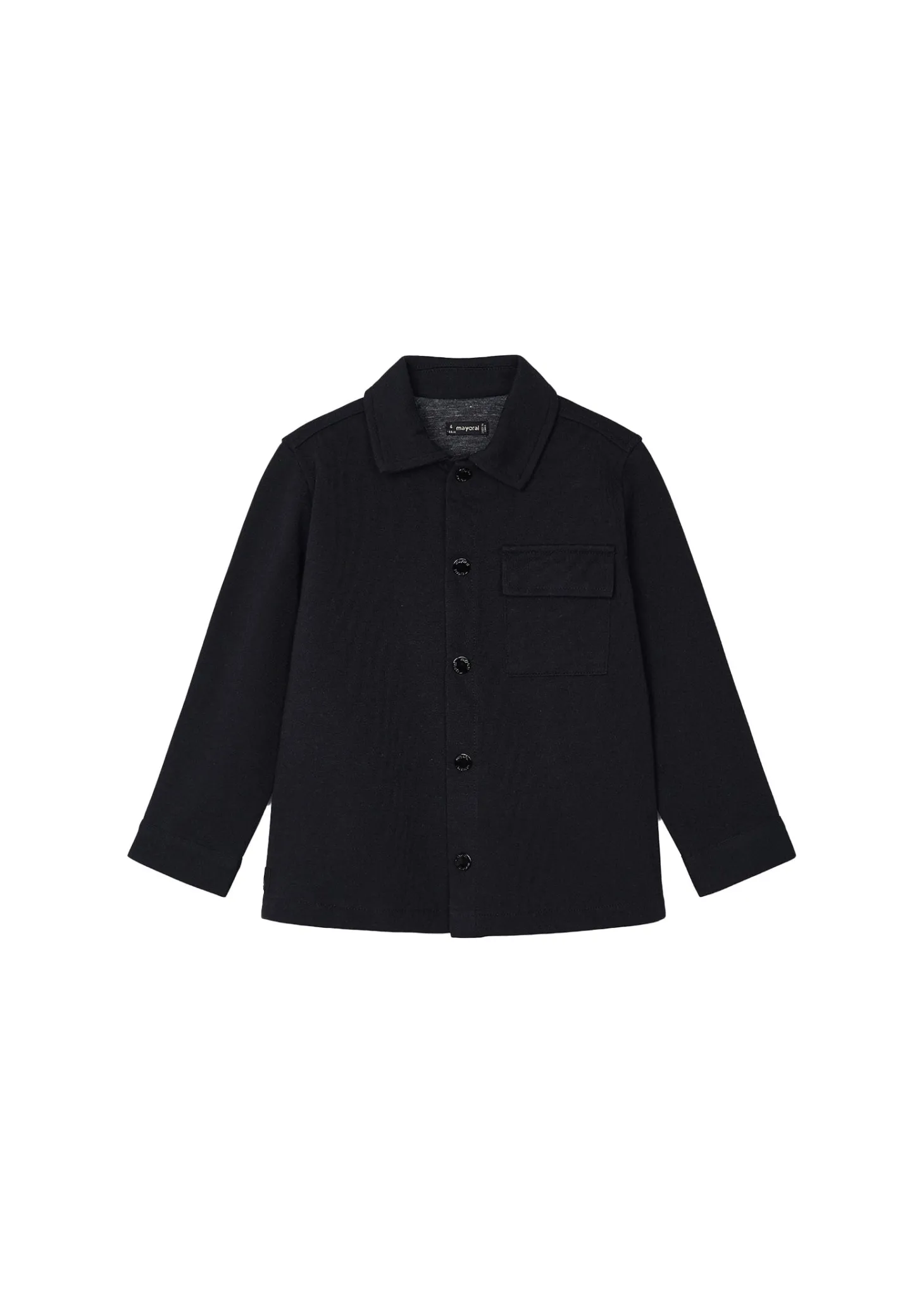 Camicia manica lunga strutturata nero