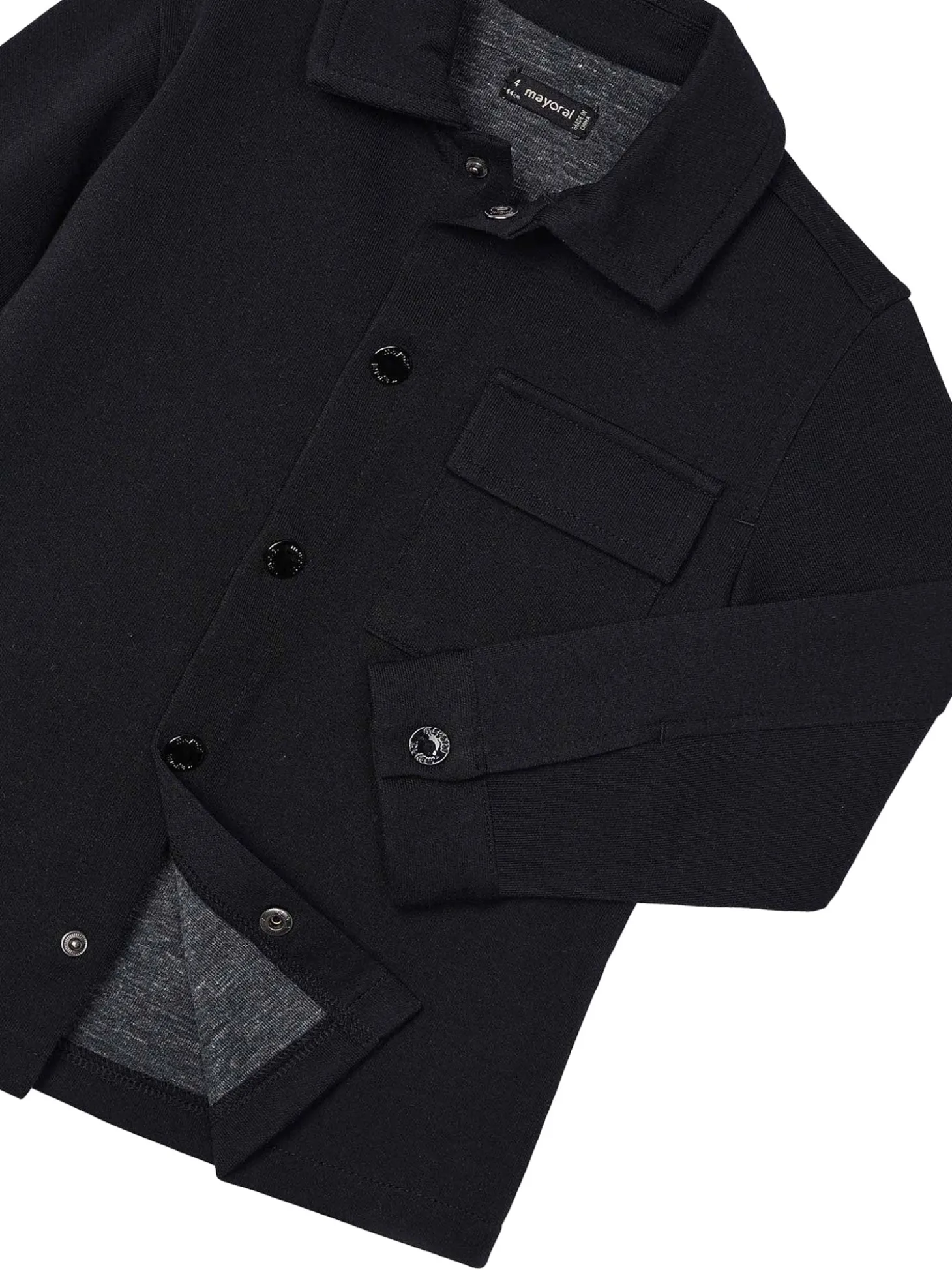 Camicia manica lunga strutturata nero