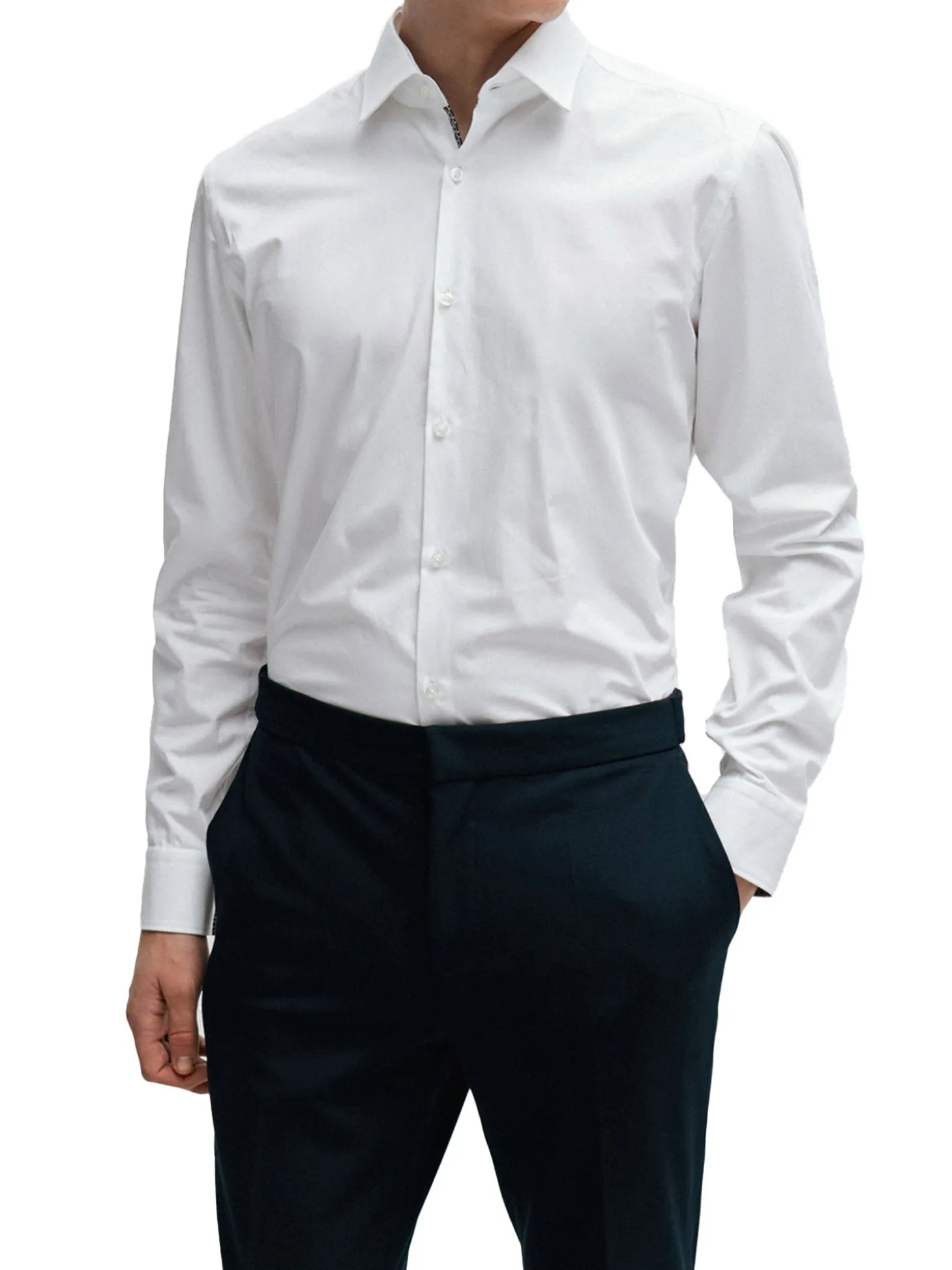 Camicia slim fit con collo Italiano