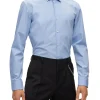 Camicia slim fit con collo Italiano