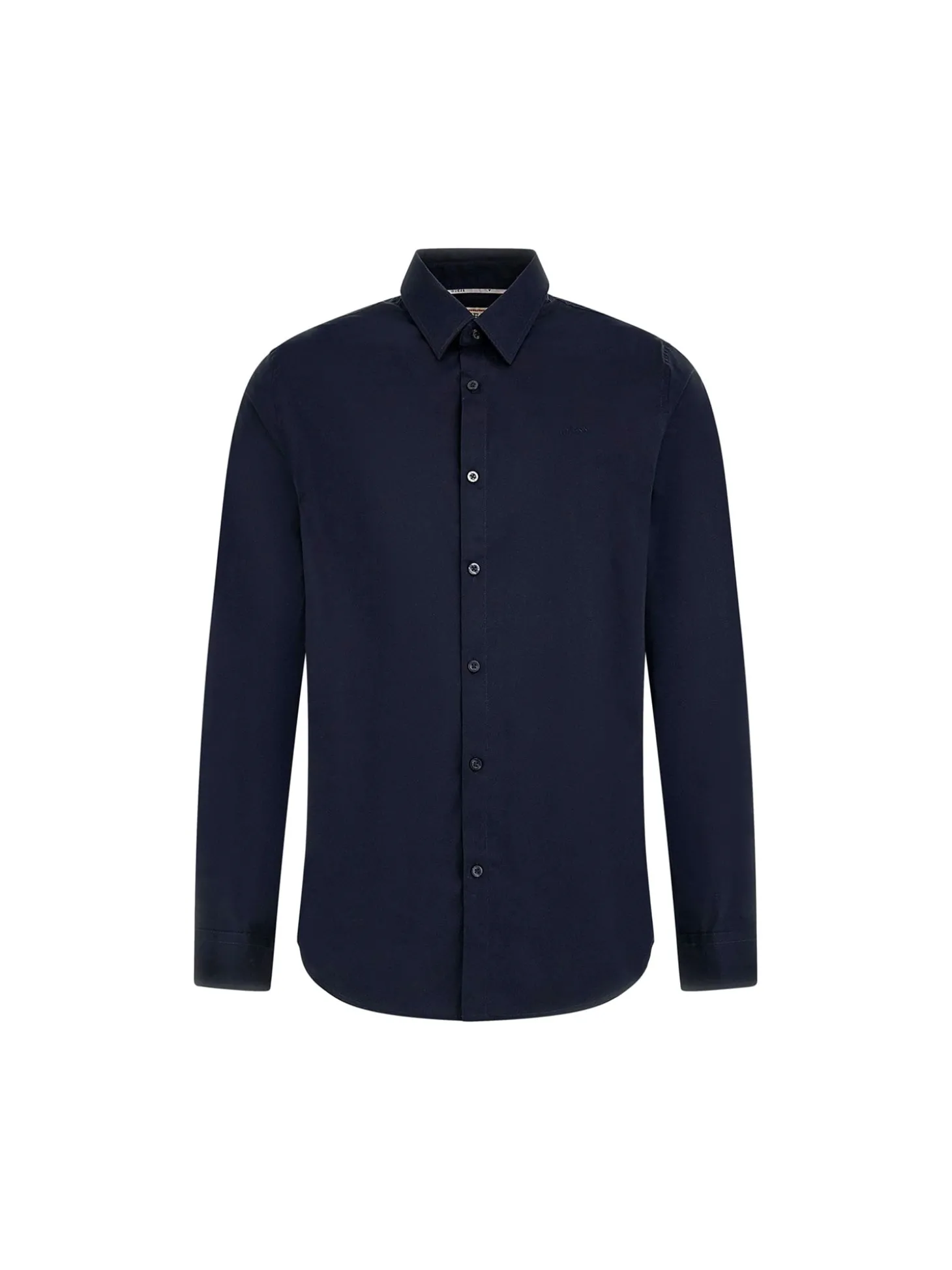 Camicia Sunset cotone con logo ricamato sul petto blu