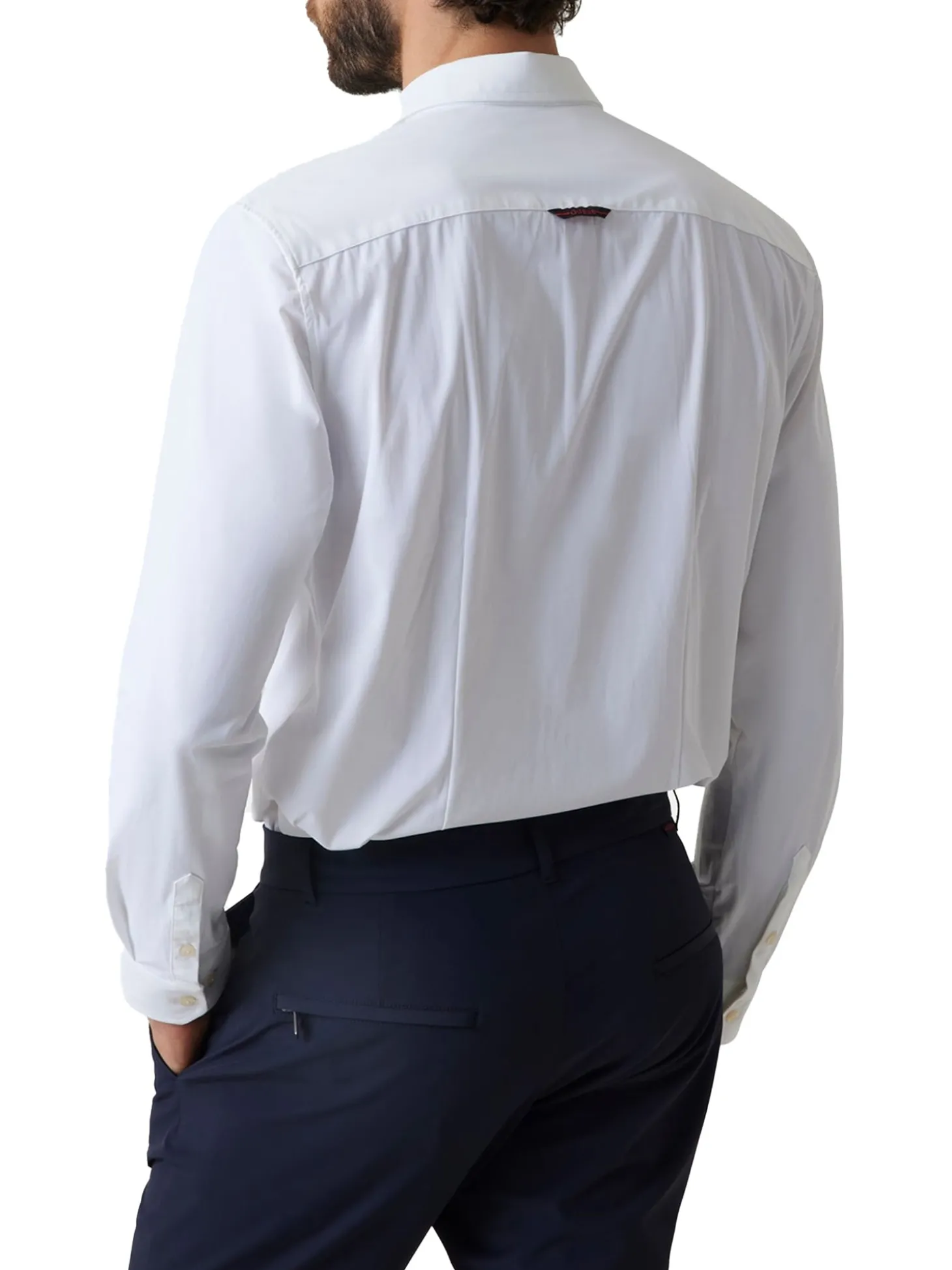Camicia Sunset tech con tasca sul petto bianco