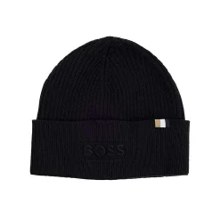 Cappello a coste logo ricamo nero
