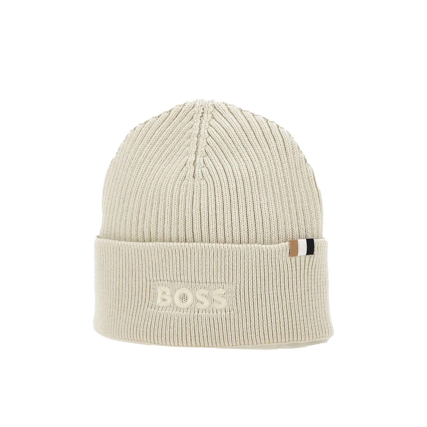 Cappello a coste logo ricamo panna