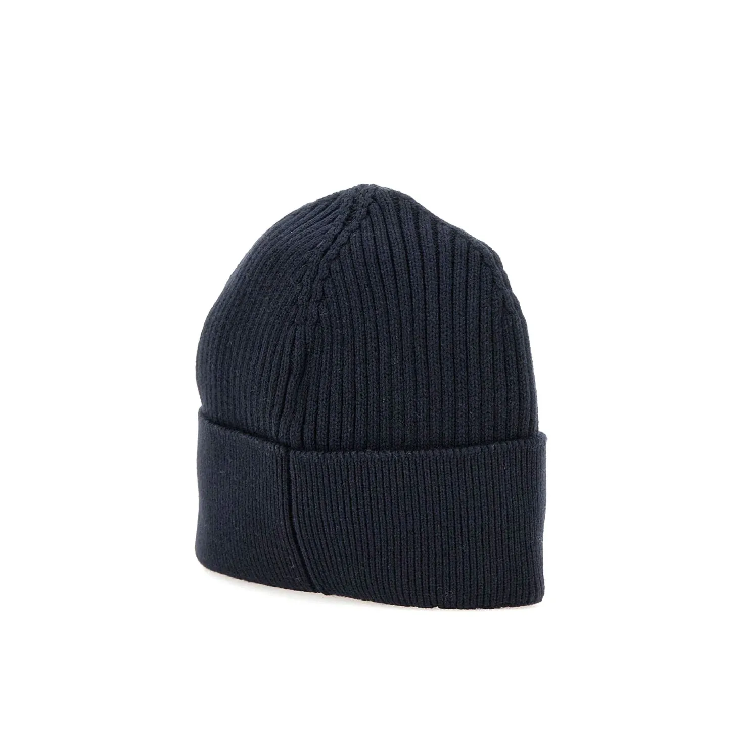 Cappello a coste logo ricamo blu