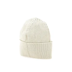 Cappello a coste logo ricamo panna